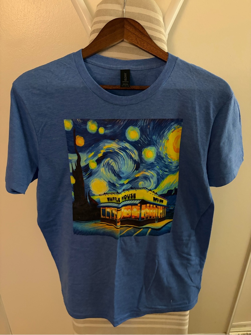 Blue 'Starry Night Waffle House' Graphic Home Art Tee